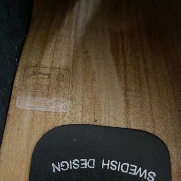 Brand New Swedish Vollsjö 100% Leather CLOGS in black. Alder wood sole.Size 10. - Picture 6 of 6